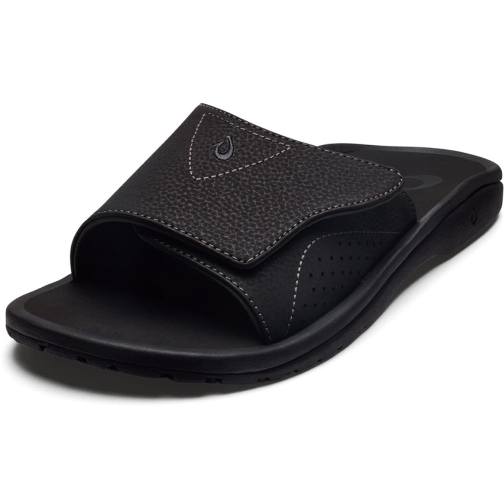Men's Black Slide Sandal with Adjustable Strap